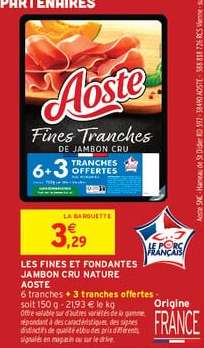 Aoste Fines Tranches de Jambon Cru