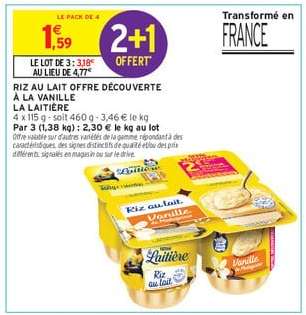 Riz au Lait Offre Découverte à la Vanille La Laitière