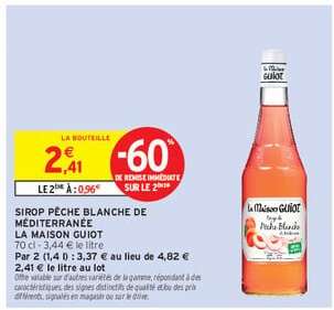 Sirop Pêche Blanche de Méditerranée La Maison Guiot