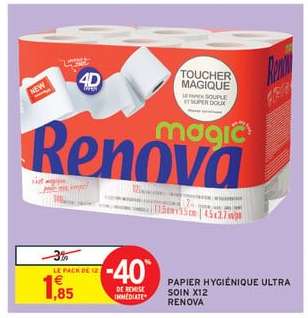 PAPIER HYGIÉNIQUE ULTRA SOIN X12 RENOVA