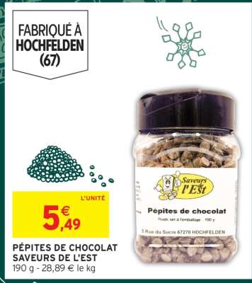 PÉPITES DE CHOCOLAT SAVEURS DE L'EST