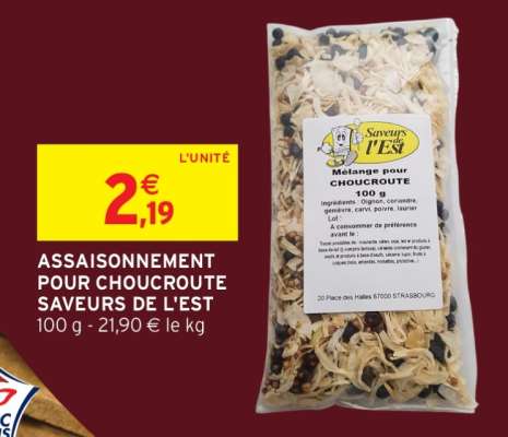 ASSAISONNEMENT POUR CHOUCROUTE SAVEURS DE L'EST