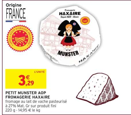 PETIT MUNSTER AOP FROMAGERIE HAXAIRE