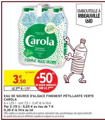 Eau de Source d'Alsace Finement Pétillante Verte Carola