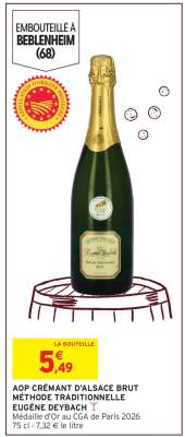 AOP CRÉMANT D'ALSACE BRUT MÉTHODE TRADITIONNELLE EUGÈNE DEYBACH