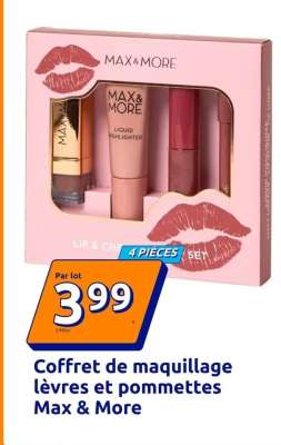 Coffret de maquillage lèvres et pommettes Max & More