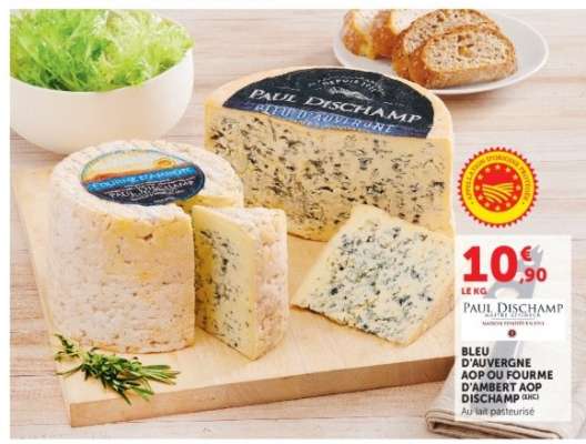 Bleu d'Auvergne AOP ou Fourme d'Ambert AOP Dischamp