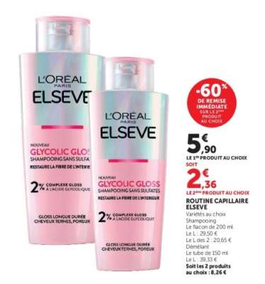 L'Oréal Paris Elseve Glycolic Gloss Shampooing Sans Sulfates