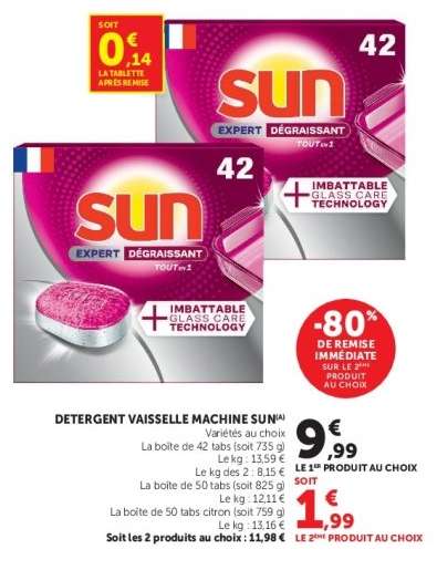 DETERGENT VAISSELLE MACHINE SUN
