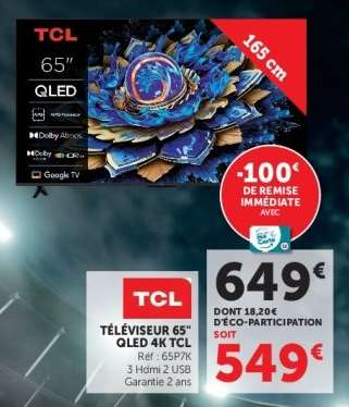 TÉLÉVISEUR 65" QLED 4K TCL
