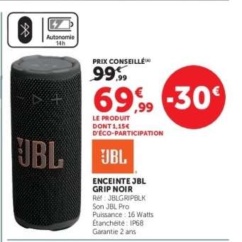 ENCEINTE JBL GRIP NOIR