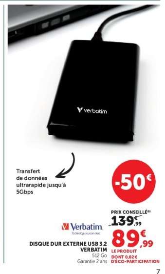 DISQUE DUR EXTERNE USB 3.2 VERBATIM