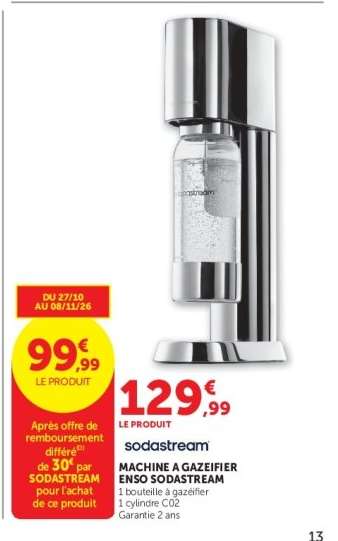 MACHINE A GAZEIFIER ENSO SODASTREAM