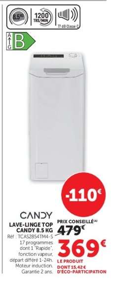 CANDY LAVE-LINGE TOP 8.5 KG