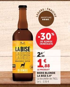 BIERE BLONDE LA BISE 5.4°