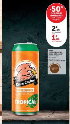 BIÈRE TRIPLE TROPICAL RINCE COCHON