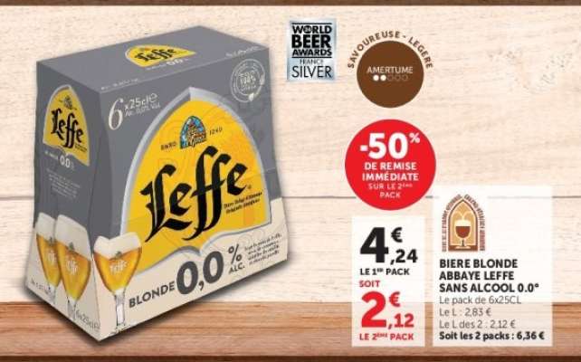 BIÈRE BLONDE ABBAYE LEFFE SANS ALCOOL 0.0°