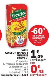 PATES CUISSON RAPIDE 3 MINUTES PANZANI
