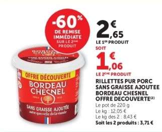 Rillettes pur porc sans graisse ajoutée Bordeaux Chesnel