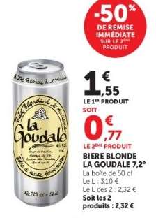BIERE BLONDE LA GOUDALE 7.2°
