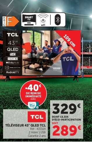 TÉLÉVISEUR 43" QLED TCL