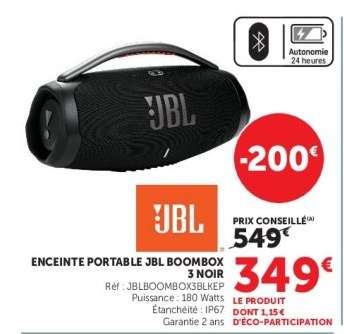 ENCEINTE PORTABLE JBL BOOMBOX 3 NOIR