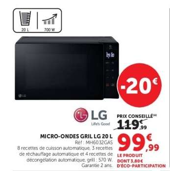 MICRO-ONDES GRIL LG 20 L