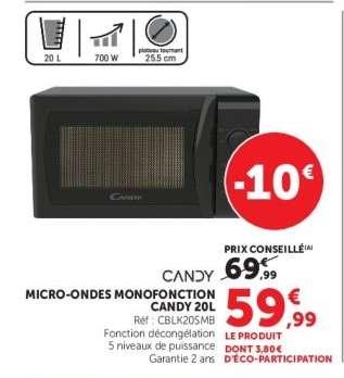 Micro-ondes monofonction Candy 20L