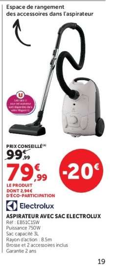 Aspirateur avec sac Electrolux