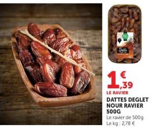 Dattes Deglet Nour Ravier 500g