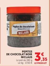 PÉPITES DE CHOCOLAT NOIR NICLAUS