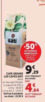 CAFÉ GRAINS “LES CAFÉS SATI”