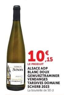 ALSACE AOP BLANC DOUX GEWURZTRAMINER VENDANGES TARDIVES DOMAINE SCHERB 2023