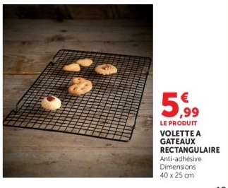 VOLETTE A GATEAUX RECTANGULAIRE