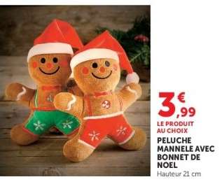 PELUCHE MANNELE AVEC BONNET DE NOEL