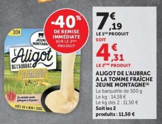 Aligot de l'Aubrac à la Tomme Fraîche Jeune Montagne