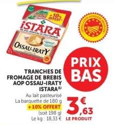 Tranches de Fromage de Brebis AOP Ossau-Iraty Istara