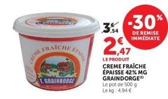 CREME FRAÎCHE ÉPAISSE 42% MG GRAINDORGE