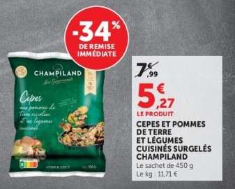 CEPES ET POMMES DE TERRE ET LÉGUMES CUISINÉS SURGELÉS CHAMPILAND