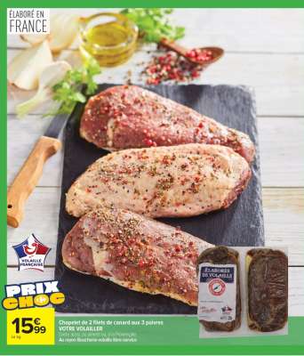 Chapelet de 2 filets de canard aux 3 poivres