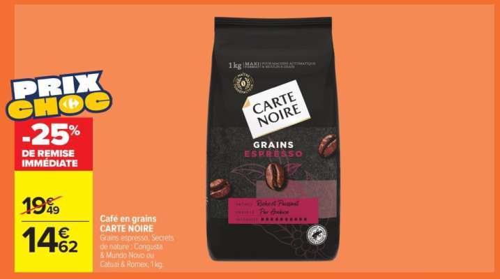 CAFE EN GRAINS CARTE NOIRE