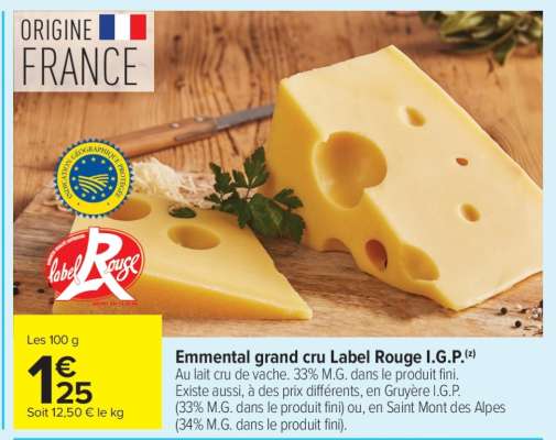 Emmental Grand Cru Label Rouge I.G.P.