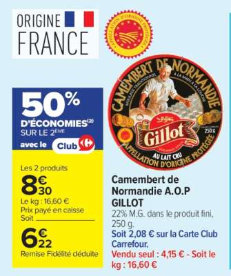 Camembert de Normandie A.O.P GILLOT