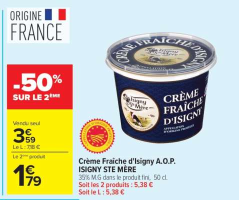 Crème Fraîche d'Isigny A.O.P. ISIGNY STE MÈRE