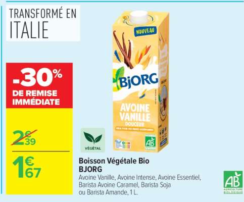 BOISSON VÉGÉTALE BIO “BJORG”