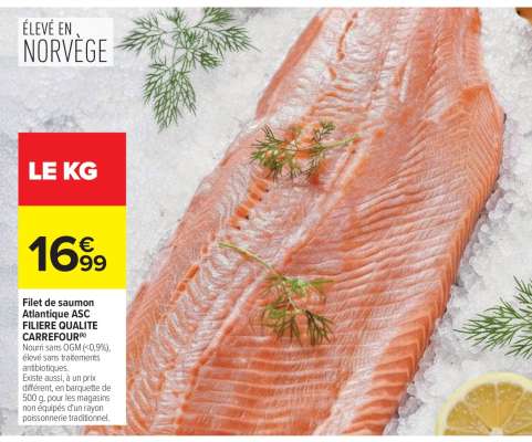 Filet de saumon Atlantique ASC FILIERE QUALITE CARREFOUR
