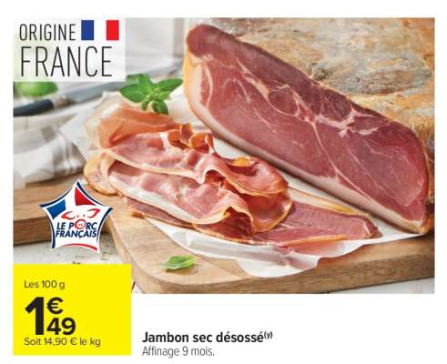 Jambon sec désossé