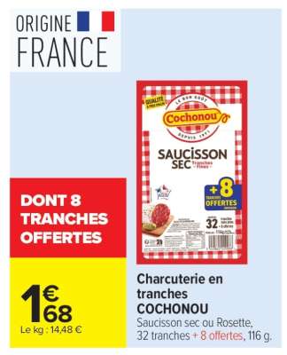Charcuterie en tranches COCHONOU