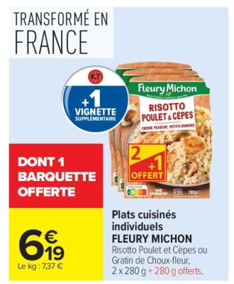 Plats cuisinés individuels FLEURY MICHON