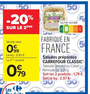 Salades préparées CARREFOUR CLASSIC'